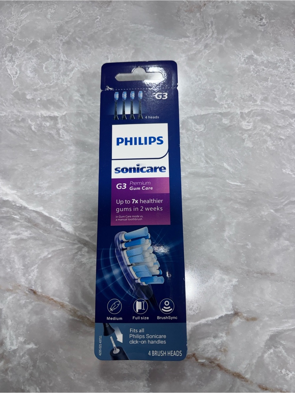 Philips Sonicare G3 Premium Gum Care Replacement Brush Heads - Black 4 pack